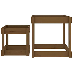 Avis vidaXL Tables à sable 2 pcs marron miel bois de pin massif