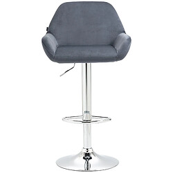 Decoshop26 Lot de 2 tabourets de bar repose-pieds en forme d'arc en métal chromé assise en velours gris foncé 10_0004031