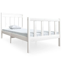 vidaXL Cadre de lit sans matelas blanc bois massif 90x200 cm