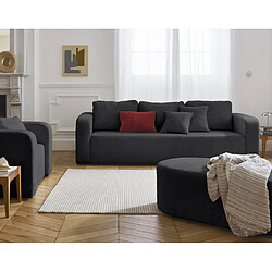 Bestmobilier Miro - canapé droit 3 places - convertible avec coffre - en velours texturé