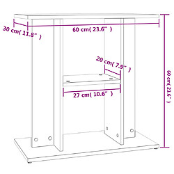 vidaXL Support pour aquarium gris béton 60x30x60 cm bois d'ingénierie pas cher