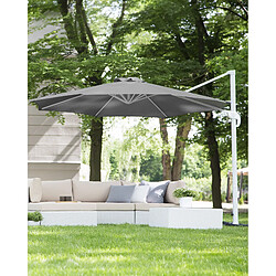 Beliani Grand parasol de jardin gris foncé d 300 cm SAVONA