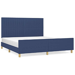 Maison Chic Lit adulte - Cadre Structure de lit avec tête de lit Contemporain Bleu 160x200 cm Tissu -MN57271