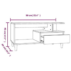 vidaXL Table basse Noir 90x49x45 cm Bois d'ingénierie pas cher