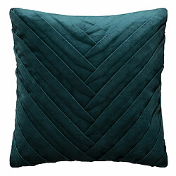 Atmosphera, Createur D'Interieur Coussin en polyester, effet velours et aux détails tressés - 40x40 cm - Bleu Canard