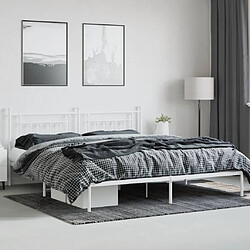 Avis Maison Chic Lit adulte - Cadre de lit métal avec tête de lit,Structure du lit Contemporain pour chambre blanc 200x200 cm -MN77846