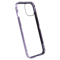 Coque en cadre métallique anti-spy, fermeture magnétique, anti-chutte pour votre iPhone 14 Plus - violet