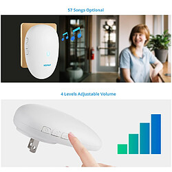 Avis Universal Amazon Blast Cross-border Wireless Sonnette Combo avec quatre lumières clignotantes 57 options musicales(blanche)