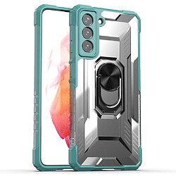 Coque en TPU anti-empreintes digitales avec béquille vert pour votre Samsung Galaxy S21 5G