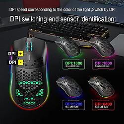 Acheter Universal J900 USB Wired Gaming Mouse RGB Gamer Gamer avec six DPI Honeycomb Hollow Ergonomic