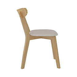 Acheter Rendez Vous Deco Chaise en tissu beige et bois clair Tabata (lot de 2)