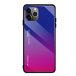 Wewoo Coque Rigide Pour iPhone 11 Pro Étui en verre de couleur dégradée bleu foncé