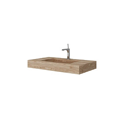 Kiamami Valentina HPL STRATIFIÉ LAVABO AVEC CUVE CENTRALE CHÊNE MIEL 80CM