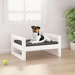 Maison Chic Niche Lit pour chien | Panier couchage pour chien Blanc 55,5x45,5x28 cm Bois de pin solide -GKD21369