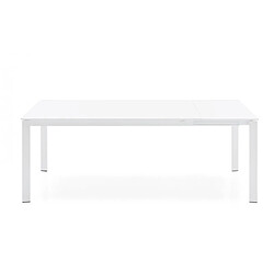 Inside 75 Table extensible 6 couverts EMINENCE 155 cm pieds métal plateau stratifié blanc