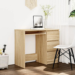 Maison Chic Bureau,Table de travail,bureau de travail pour chambre Chêne sonoma 90x45x76 cm Aggloméré -GKD34977