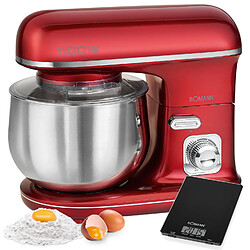 Robot Pâtissier Boulangerie Cuisine Ménager Multifonction Bol Inox 5L, 1100, Rouge, Bomann, KM 6010 CB