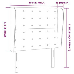 Acheter vidaXL Tête de lit avec oreilles Crème 103x23x118/128 cm Tissu