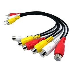 adaptateur de câble 3 RCA mâle à femelle pas cher