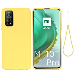 Coque en silicone liquide super mince jaune pour votre Xiaomi Mi 10T 5G/Mi 10T Pro 5G