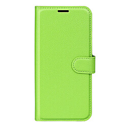 Etui en PU texture litchi, fermoir magnétique avec support vert pour votre Samsung Galaxy A03 (EU Version)