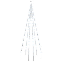 vidaXL Sapin de Noël sur mât de drapeau 108 LED Blanc froid 180 cm