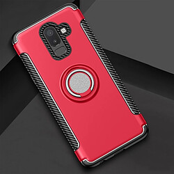 Wewoo Coque Étui de protection magnétique à 360 degrés avec anneau de rotation pour Galaxy J8 2018 rouge