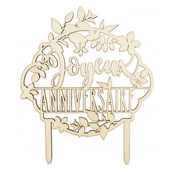 Scrapcooking Cake topper en bois - Joyeux anniversaire