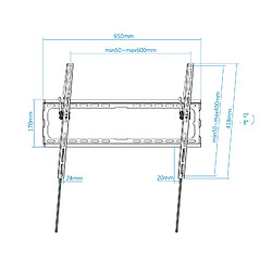 Avis Bematik Support mural inclinable pour écran de 37 à 80 45 Kg VESA jusqu'à 600x400 mm