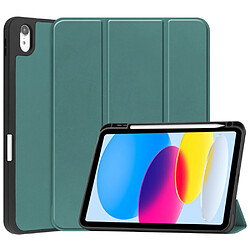 Etui en PU fonction d'éveil/veille automatique avec support tripliure et porte-stylo pour votre iPad 10.9 (2022) - vert