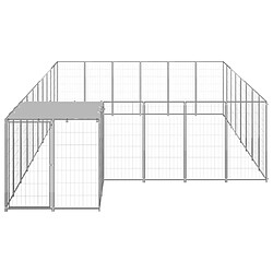 Helloshop26 Chenil extérieur cage enclos parc animaux chien argenté 15,73 m² acier 02_0000241