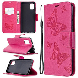 Etui en PU empreinte papillon rose pour Samsung Galaxy A31