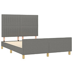 Acheter Maison Chic Lit adulte - Cadre Structure de lit avec tête de lit Contemporain Gris foncé 140x200 cm Tissu -MN18513