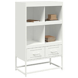 Avis vidaXL Buffet haut blanc 68x39x111,5 cm acier