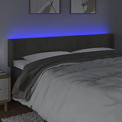 Avis vidaXL Tête de lit à LED Gris foncé 163x16x78/88 cm Velours