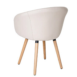 Acheter Mendler Chaise de salle à manger Malmö T633, fauteuil, design rétro des années 50 ~ similicuir, crème