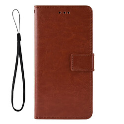 Wewoo Housse Coque en cuir à rabat horizontal pour Crazy Horse Texture pour Xiaomi Mi Play, avec porte-cartes et porte-cartes, ainsi que portefeuille lanière (Marron)