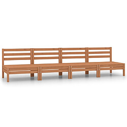 Maison Chic Salon de jardin 4 pcs - Table et chaises d'extérieur - Mobilier/Meubles de jardin Moderne Marron miel Bois de pin massif -MN73683