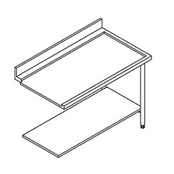 Table Entrée et Sortie pour Lave-Vaisselle à Capot - Accrochage à Droite - L 1200 mm - Elettrobar