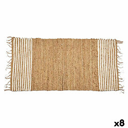 Gift Decor Tapis Noir Naturel Rayures 70 x 1 x 140 cm (8 Unités)