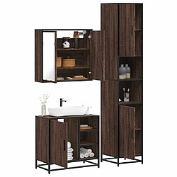 vidaXL Ensemble de meubles de salle de bain 3 pcs Chêne marron