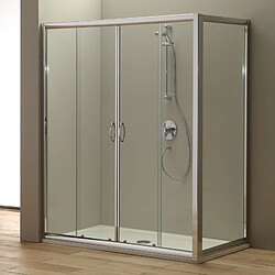 Kiamami Valentina PORTE DE DOUCHE EN NICHE 170 CM GIADA AVEC PORTE FIXE DE 80 CM