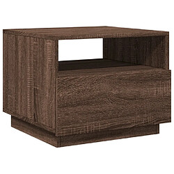 Avis Maison Chic Table basse pour salon | Table à café avec lumières LED chêne marron 50x49x40 cm -GKD27532