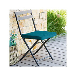 Hesperide Galette de chaise d'extérieur à scratch Korai - 40 x 40 cm - Bleu canard pas cher