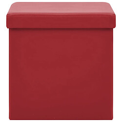 Avis vidaXL Tabourets de rangement pliables lot de 2 rouge bordeaux PVC