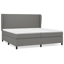 Maison Chic Lit Adulte - Lit simple Lit à sommier tapissier avec matelas moelleux - Meuble de Chambre - Gris foncé 200x200cm Tissu -MN44871