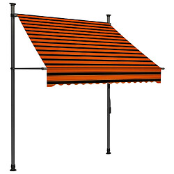 Maison Chic Auvent manuel rétractable,Store manuel de porte avec LED 150 cm Orange et marron -GKD42971