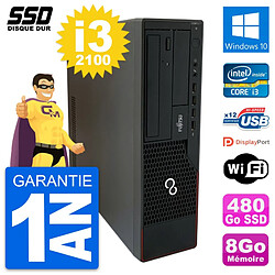 PC Fujitsu Esprimo E910 DT Intel Core i3-2100 RAM 8Go SSD 480Go Windows 10 Wifi - Occasion