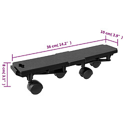 vidaXL Chariots de déménagement à 4 roues 2 pcs noir PP 170 kg pas cher