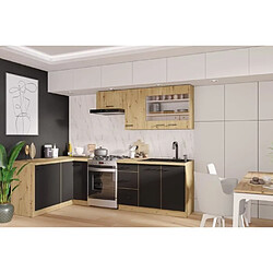 Cstore Cuisine complete - MODENA - 270 x 150 cm - Chene artisan et noir mat